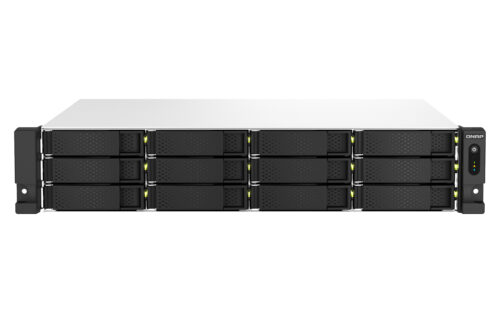 QNAP TS-1264U-RP NAS Bastidor (2U) Intel® Celeron® 8 GB DDR4 0 TB QNAP QTS Aluminio, Negro