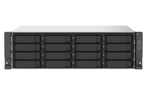 QNAP TS-1673AU-RP-16G servidor de almacenamiento NAS Bastidor (3U) Ryzen Embedded V1500B 16 GB DDR4 0 TB QNAP QTS Negro, Gris