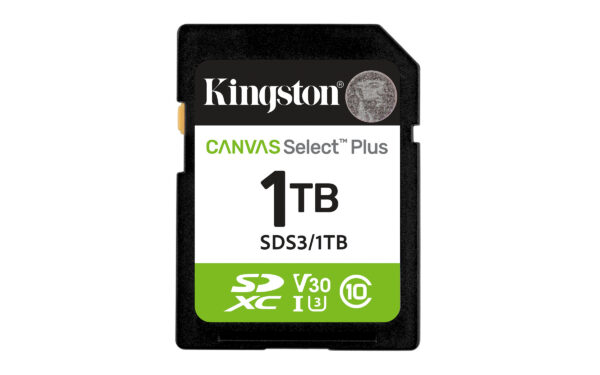 Kingston Technology 1 TB SDXC Canvas Select Plus Gen3 150 MB/s C10 UHS-I U3 V30 Kingston Technology 1 TB SDXC Canvas Select Plus Gen3 150 MB/s C10 UHS-I U3 V30