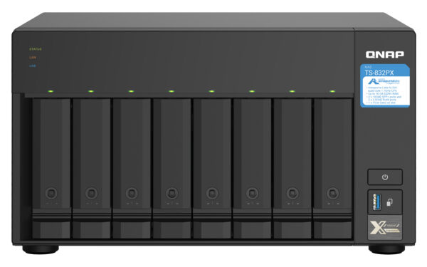 QNAP TS-832PX NAS Torre Annapurna Labs AL324 4 GB DDR4 0 TB QNAP Turbo System Aluminio, Negro QNAP TS-832PX NAS Torre Annapurna Labs AL324 4 GB DDR4 0 TB QNAP Turbo System Aluminio, Negro