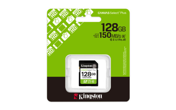 2dcb4ffac2b960ee036c0b7ec19d3aff547d9680.jpg Kingston Technology 128 GB SDXC Canvas Select Plus Gen3 150 MB/s C10 UHS-I U1 V10