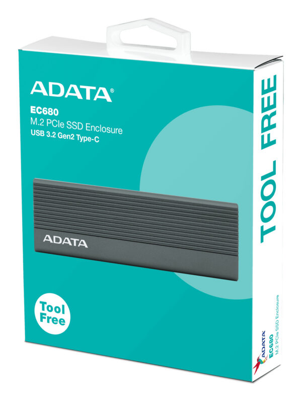 ADATA EC680 Caja externa para unidad de estado sólido (SSD) Gris M.2