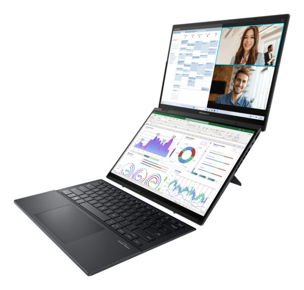 429e28702bad8ac0700c040539ea5b1ed6226b6d.jpg ASUS Zenbook Duo UX8406CA-PZ073W Intel Core Ultra 9 285H Híbrido (2-en-1) 35,6 cm (14") Pantalla táctil 3K 32 GB LPDDR5x-SDRAM 1 TB SSD Wi-Fi 7 (802.11be) Windows 11 Home Gris QWERTY Español