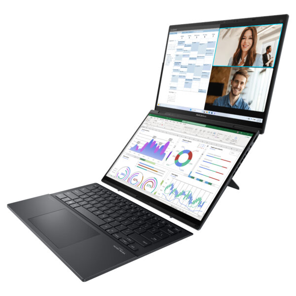 429e28702bad8ac0700c040539ea5b1ed6226b6d.jpg ASUS Zenbook Duo UX8406CA-PZ073W Intel Core Ultra 9 285H Híbrido (2-en-1) 35,6 cm (14") Pantalla táctil 3K 32 GB LPDDR5x-SDRAM 1 TB SSD Wi-Fi 7 (802.11be) Windows 11 Home Gris QWERTY Español