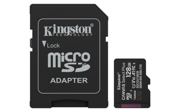 5033d2e8c586f31337b53759f0766e8c7b469312.jpg Kingston Technology 128GB microSDXC Canvas Select Plus Gen3 150MB/s A1 (Incluye adaptador de SD)
