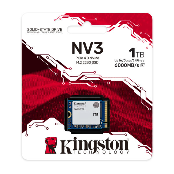 6920439f74fd1c4a3134d9e5d805aa2914fff952.jpg Kingston Technology 1000G NV3 M.2 2230 NVMe SSD