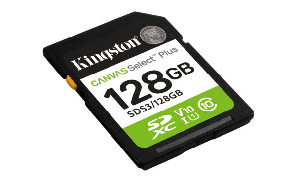 8facbb9bf09104e11cfa85ca53c86b3621d81181.jpg Kingston Technology 128 GB SDXC Canvas Select Plus Gen3 150 MB/s C10 UHS-I U1 V10