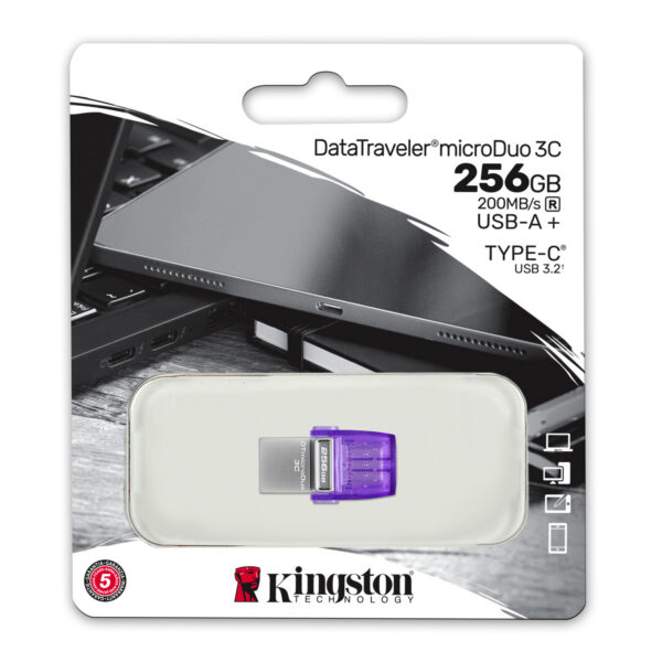 929ed5b624c33caaebc7bb315229a4e9.jpg Kingston Technology DataTraveler 256GB microDuo 3C 200MB/s dual USB-A + USB-C