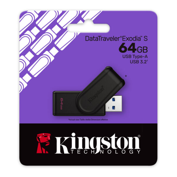9bcbdd9c43253ce3e2ea3944b88b70c45ed693ae.jpg Kingston Technology DataTraveler 64GB Portable USB 3.2 Gen 1 Exodia S (Black/Black)