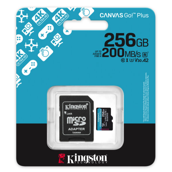 a540c51b37c127cfedec34f6a57fb124c03c0c08.jpg Kingston Technology Tarjeta microSDXC Canvas Go Plus Gen4 de 256 GB, 200 MB/s, A2 U3 V30 y adaptador