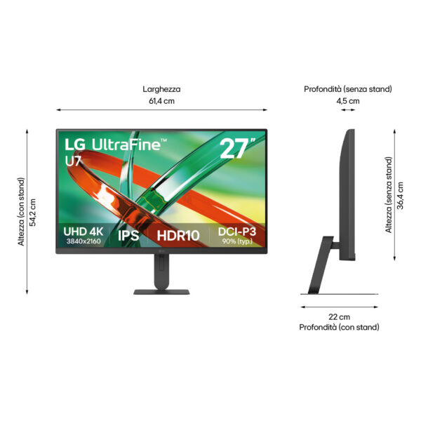 LG 27U711B-B pantalla para PC 68,6 cm (27") 3840 x 2160 Pixeles 4K Ultra HD LCD Negro