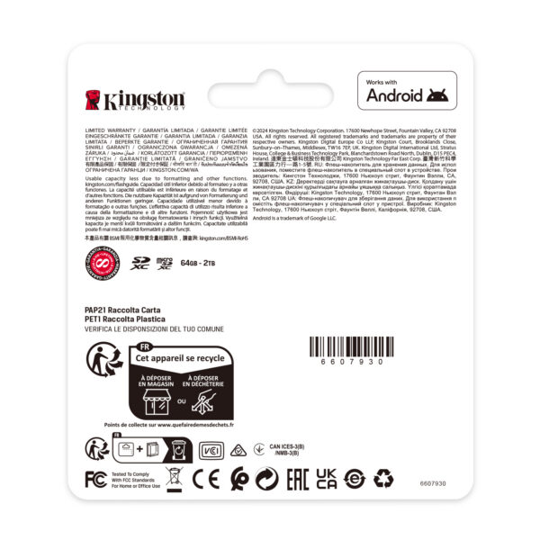 c70cfcd663a92145e5b44b1c026c5bb6f7261695-1.jpg Kingston Technology 128GB microSDXC Canvas Select Plus Gen3 150MB/s A1 (Incluye adaptador de SD)