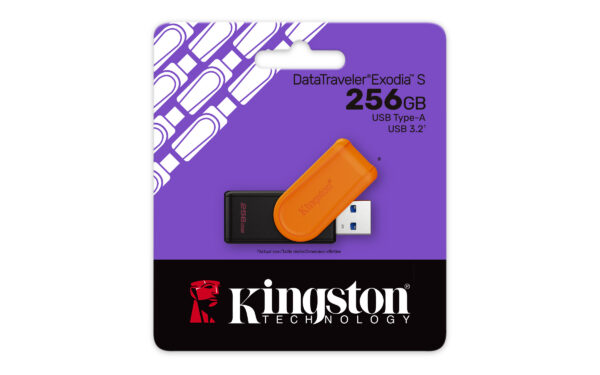 d7ffea3bb8feb9df1f4139c1ea0323b4cc6502a1.jpg Kingston Technology DataTraveler 256GB Portable USB 3.2 Gen 1 Exodia S (Black/Orange)