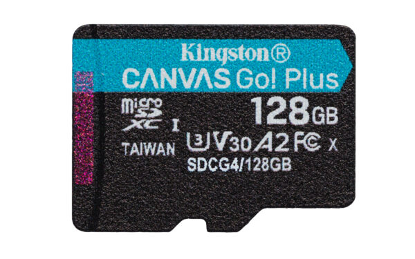 f3619cd17b871384ed5fbd05b68007e596252a8b.jpg Kingston Technology Tarjeta microSDXC Canvas Go Plus Gen4 de 128 GB, 200 MB/s, A2 U3 V30 y adaptador