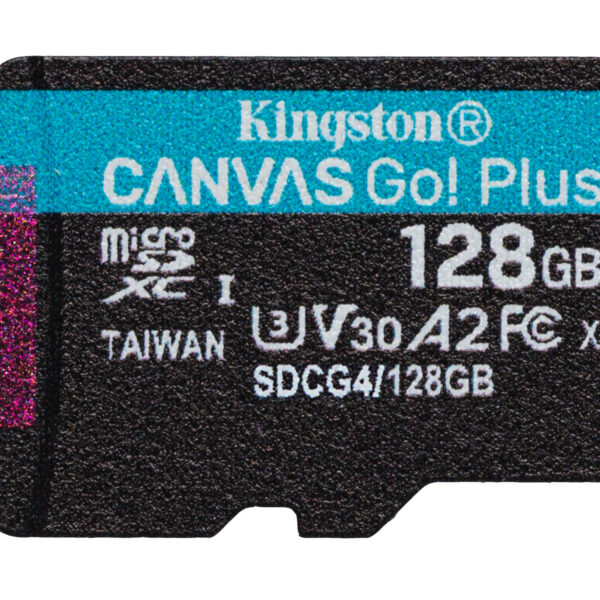f3619cd17b871384ed5fbd05b68007e596252a8b.jpg Kingston Technology Tarjeta microSDXC Canvas Go Plus Gen4 de 128 GB, 200 MB/s, A2 U3 V30 y adaptador