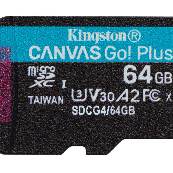 fef384e09aa98f21b3ff30b6aa3e4c25f0b19a82.jpg Kingston Technology Tarjeta microSDXC Canvas Go Plus Gen4 de 64 GB, 200 MB/s, A2 U3 V30 y adaptador