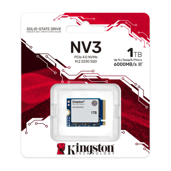 c167bedbe44b747a77270b28f5c8d9b910466753.jpg Kingston Technology 1000G NV3 M.2 2230 NVMe SSD