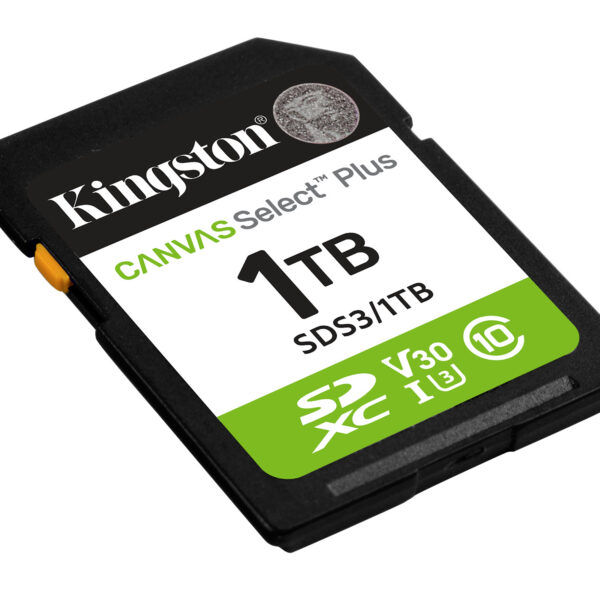 Kingston Technology 1 TB SDXC Canvas Select Plus Gen3 150 MB/s C10 UHS-I U3 V30