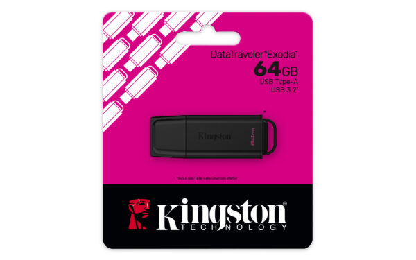 d16f56ae1e21525dbd071ec8a773f8325e901511-1.jpg Kingston Technology DataTraveler 64GB Portátil USB 3.2 Gen 1 Exodia Negro