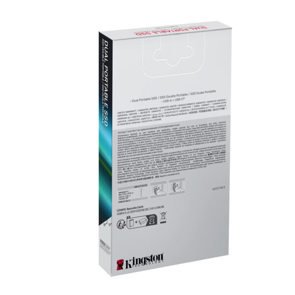 ffc4a3da3e46998531f1d6847d1278f6cc2ed4fb.jpg Kingston Technology 512GB Dual USB-A/C Portable SSD, Up to 1050MB/s USB 3.2 Gen 2